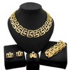Fashionable jewelry, metal necklace and earrings, bracelet, set, accessory, European style, 4 piece set