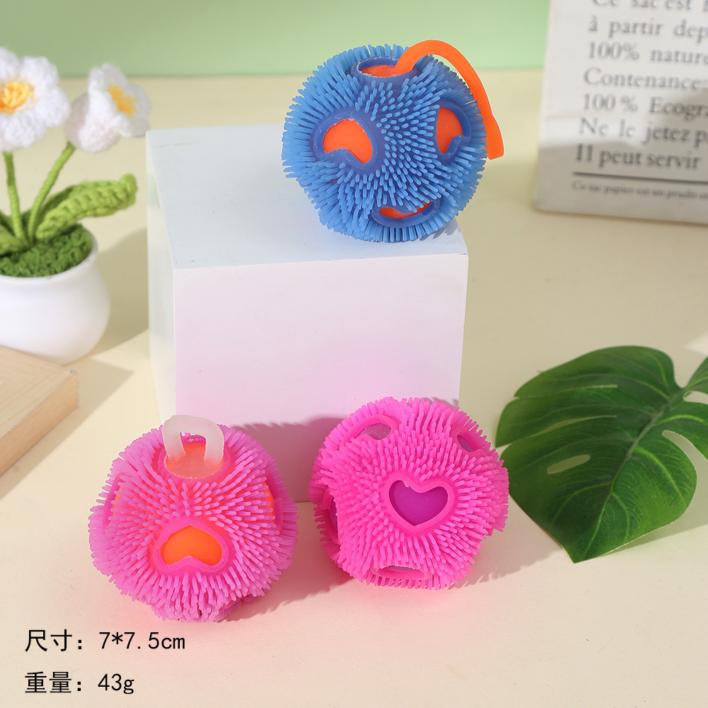 Glowing bouncy ball (with elastic rope)