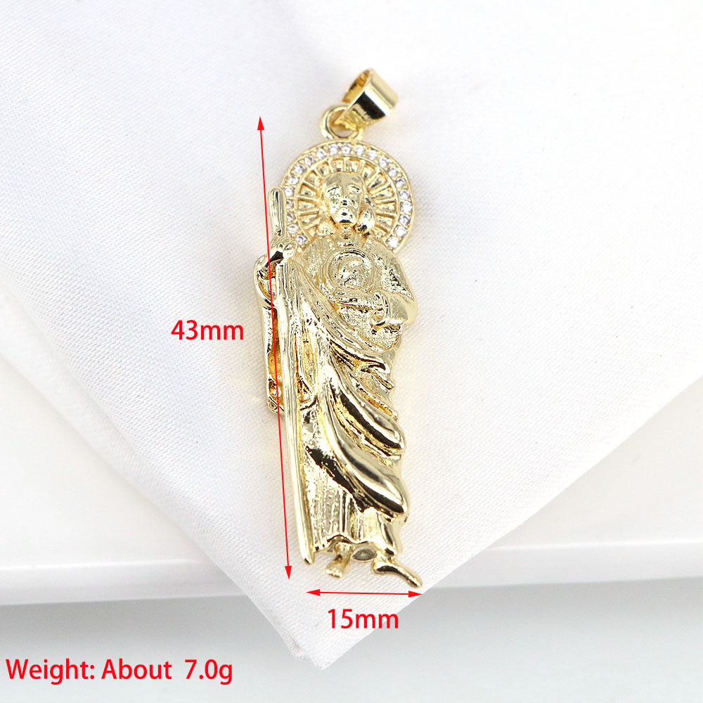 European And American Copper Zircon Portrait Pendant Micro-inlaid Zircon Necklace Wholesale display picture 1