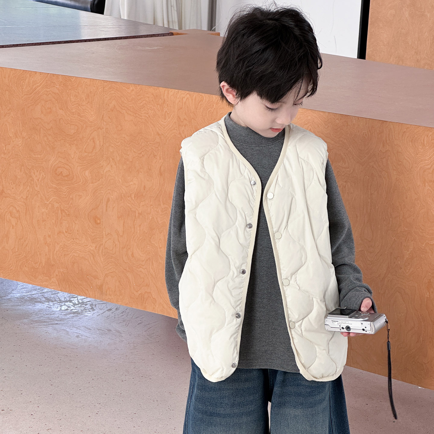 McCarthy ropa para niños chaleco de pluma para niños 2025 nuevo chaleco de invierno para niños chaleco de caballo chaqueta