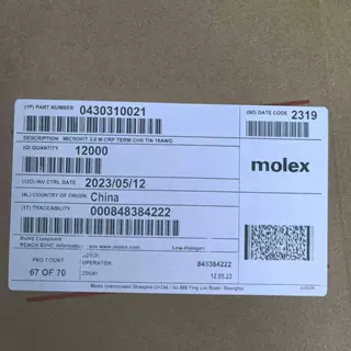 正品现货 430310021  43031-0021  0430310021 MOLEX原厂直销