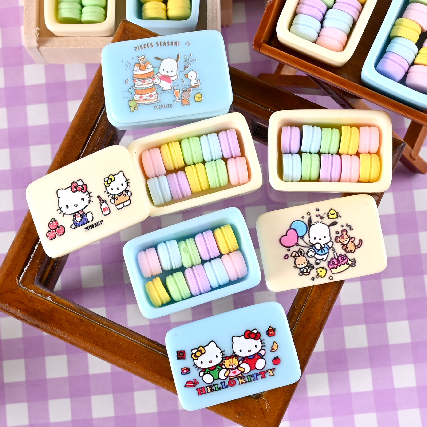 微缩迷你盒装马卡龙  Dollhouse娃娃屋迷你微缩食玩模型拍摄道具