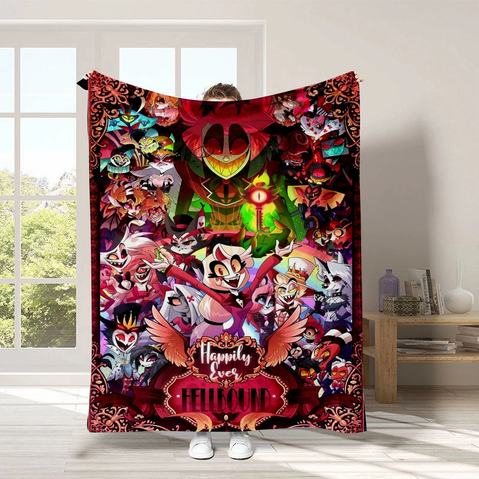 3D Cross-Border New Hell Inn Hazbin Hotel Одеяло-накидка Одеяло-покрывало с принтом Фланелевое одеяло с кондиционером