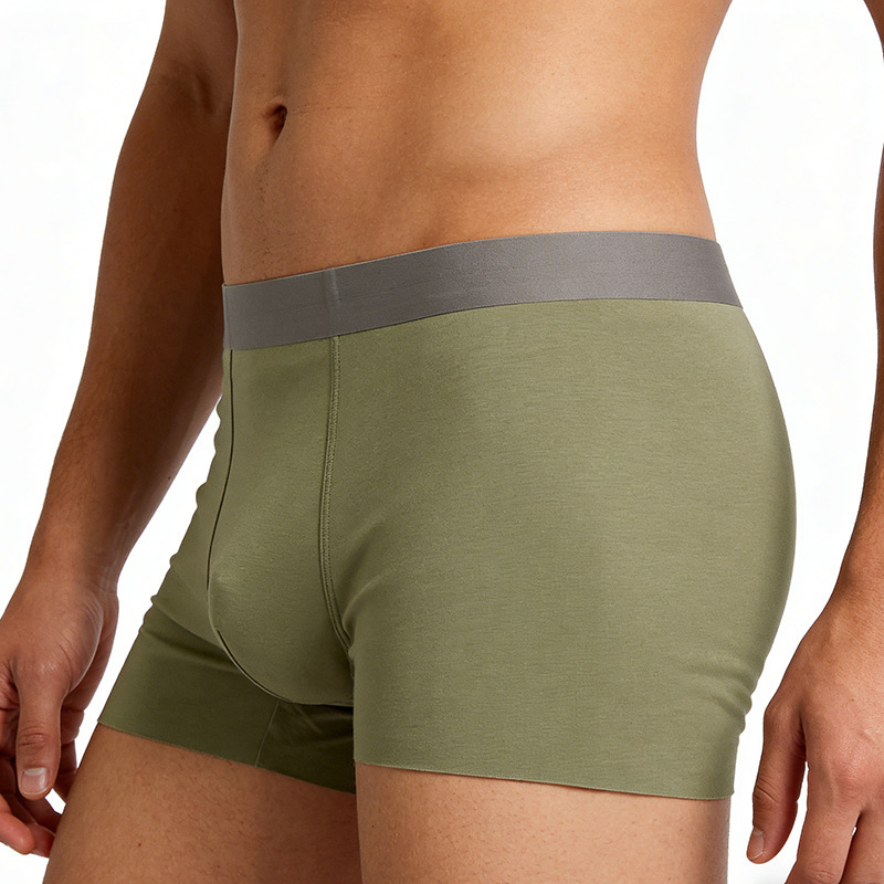 100 Count Ultra-Fine Modal Underwear Men's Mid-Waist Pure Color Shorts Comfortable Breathable Antibacterial Inseam Boxer Briefs for Men