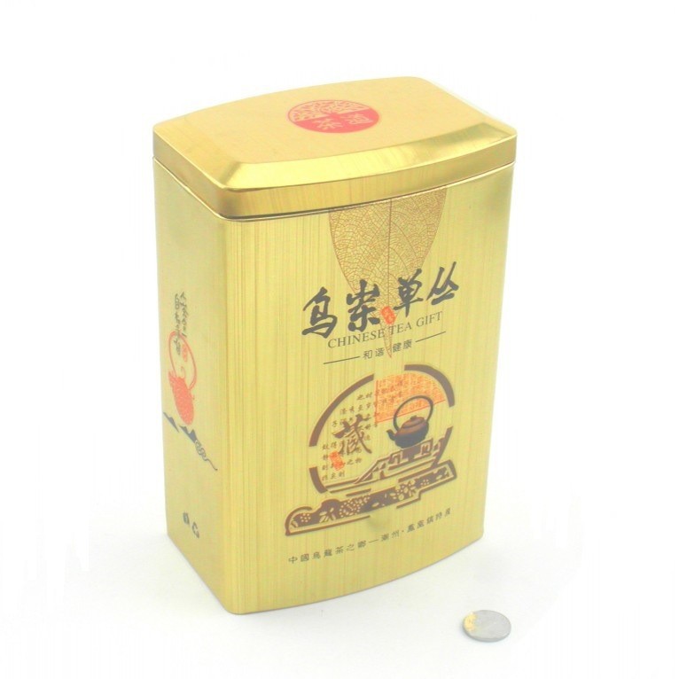拉丝效果金属质感茶叶罐 土豪金茶叶包装盒   茶叶铁盒厂家