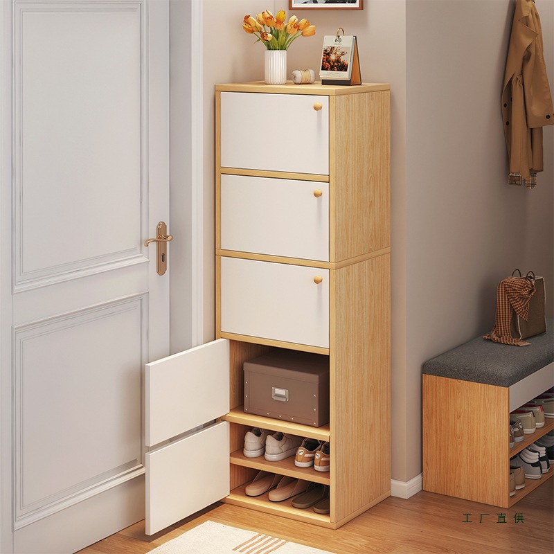 Shoe Cabinet at the Entrance, Multi-Layer Drawer Cabinet, Narrow and Long Storage Cabinet, Small Corner Hallway Shoe Rack, Simple and Modern