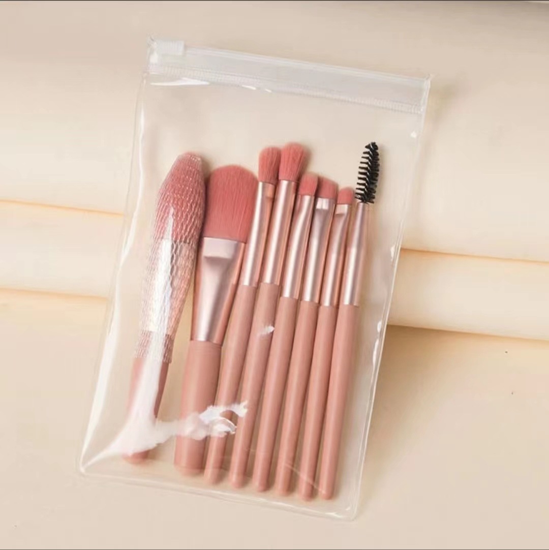 Cangzhou mini 8 makeup brush set portable travel eyeshadow brush Foundation brush loose powder highlighter brush full beauty makeup