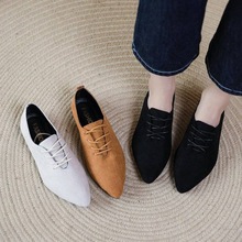 牛筋软底2024春季新款鞋子工作鞋尖头女鞋单鞋舒适平底鞋豆豆鞋秋