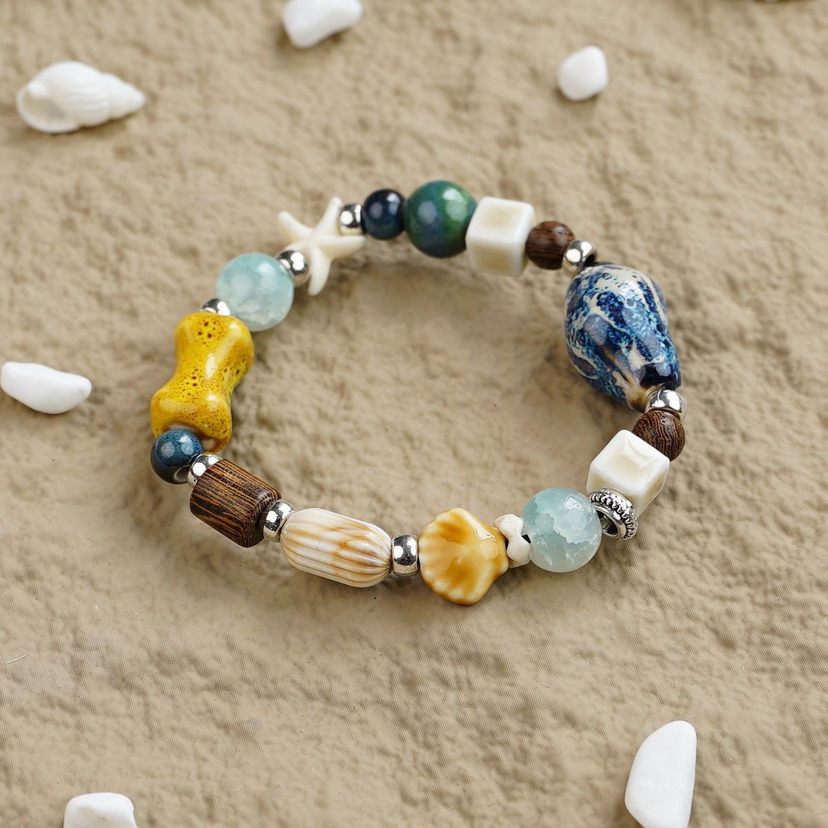 Jingdezhen pulsera de cerámica de verano mujer alta sensación galletas serie de gatos nicho diseño universal pulsera alta sensación