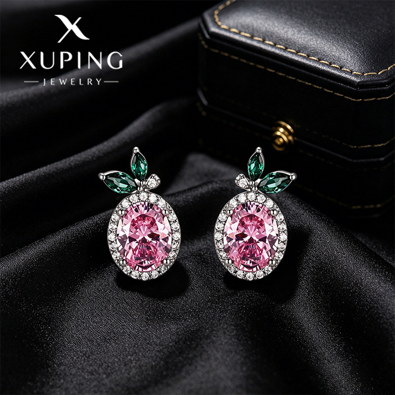 Xuping Caibao serie de auriculares de lujo elíptico geométrico verano nuevo dulce ins viento aleación de cobre ligero auriculares de lujo