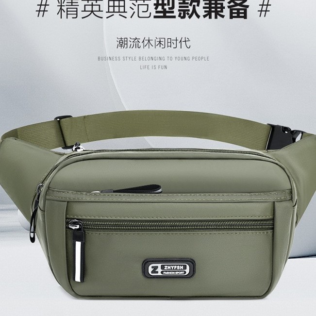 New Men's Waist Bag, Casual Sports Chest Bag, Fashionable and Versatile, Trendy and Lightweight Oxford Fabric Single Shoulder Crossbody Bag