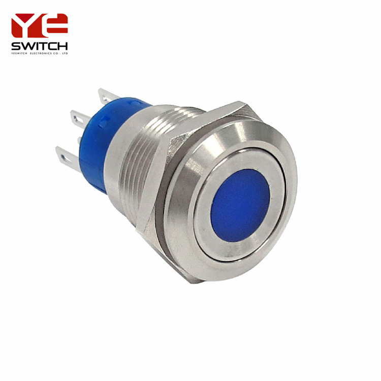 医疗设备专用19MM防水防爆金属按钮开关带LED指示按键开关