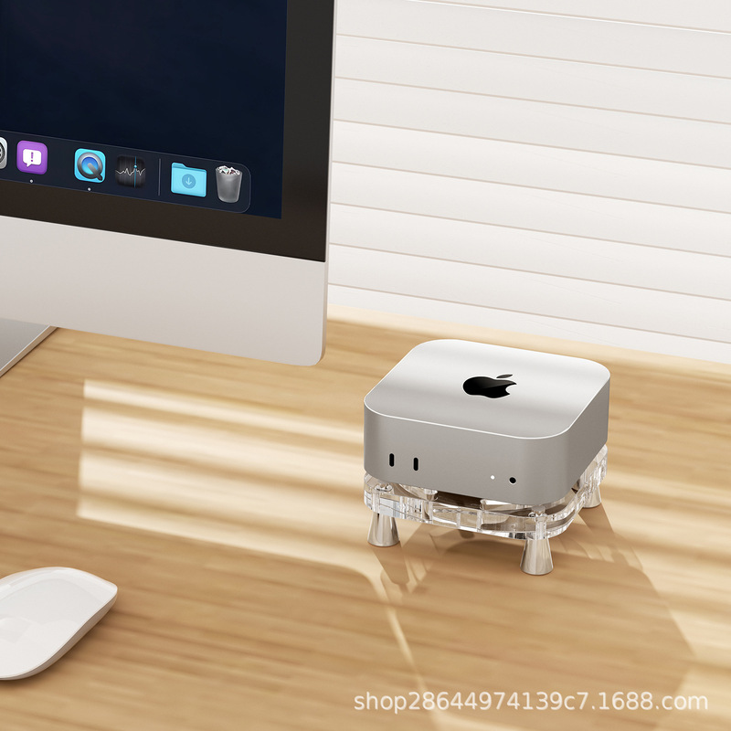 Solon Mac mini4 desktop base dust-proof mini4 dedicated transparent acrylic computer bracket heat dissipation ventilation
