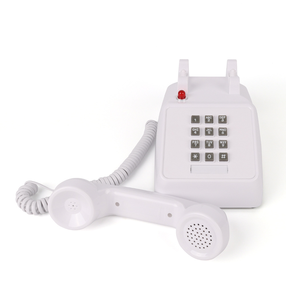 빛이 있는 8020 흰색 전화기