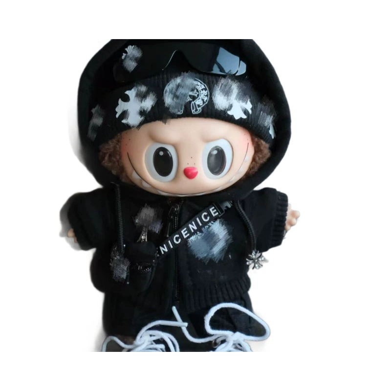 17 см Croxin Black Ku Labubu — одежда для куклы, подвеска, наряды для кукол, модная обязательная игрушка