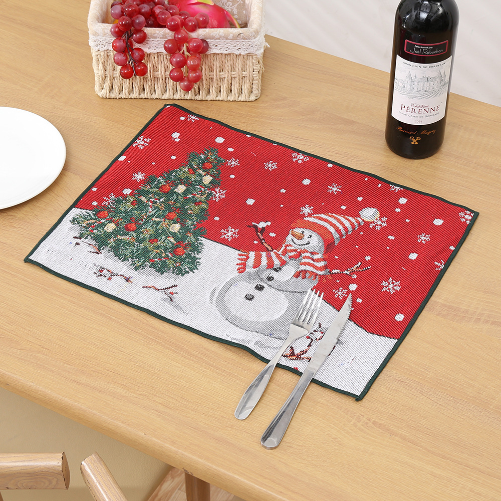 2024 nuevo cojín de Navidad cojín de muñeco de nieve de Navidad cojín de mesa de decoración familiar cojín de mesa de Navidad Jacquard