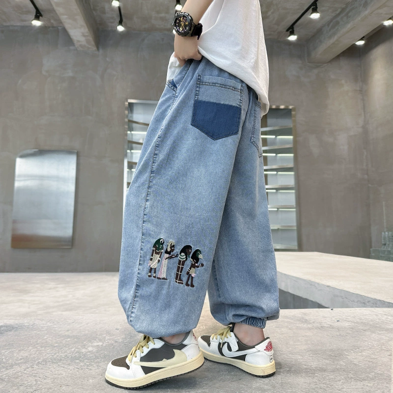 Summer clothing, summer thin jeans, children's mosquito repellent, trousers for boys, for teenagers