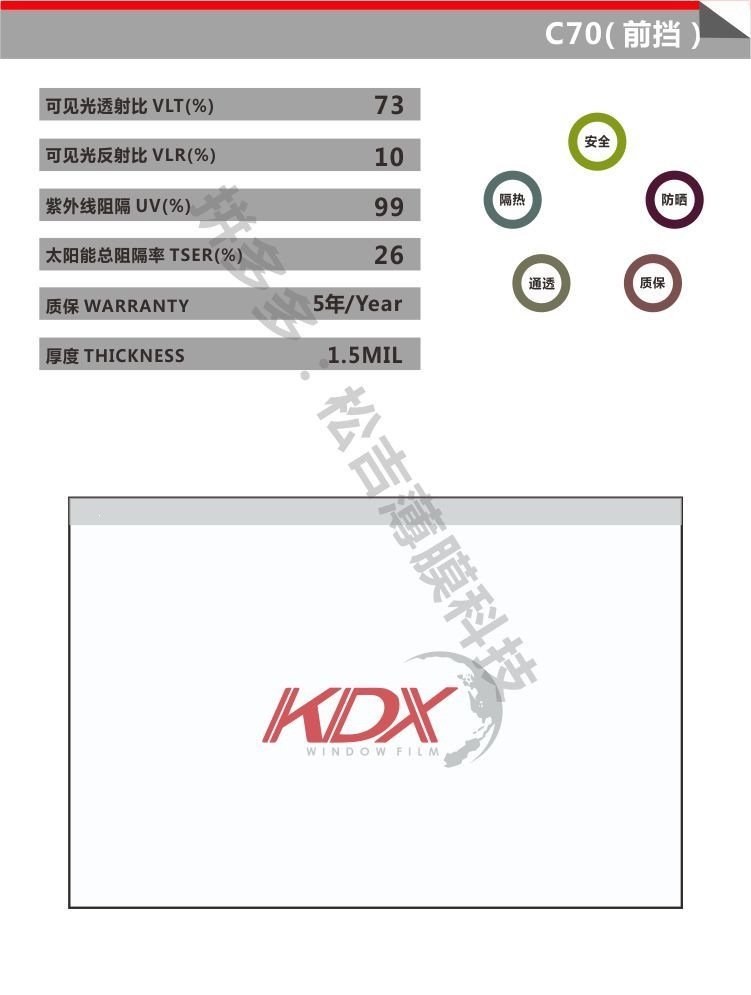Kangdexin New Packaging Box Car Heat Insulation Solar Film Kangdexin Color Box Explosion-Proof Film Glass Film 30m Full Roll