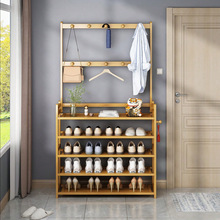 跨境鞋架挂衣架一体家用简易门口爆款新款衣帽置物鞋柜室内收纳架