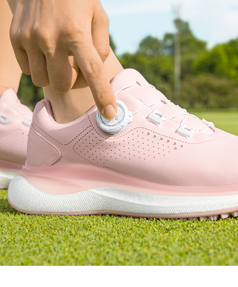 Giày golf nữ PGM chống thấm nước, cổ cao co giãn, đế giữa bỏng ngô tăng chiều cao — Bột trái đào [Siêu chống nước/Đế giữa bỏng ngô/Khóa giày chống trượt được cấp bằng sáng chế] XZ444 chi tiết 17
