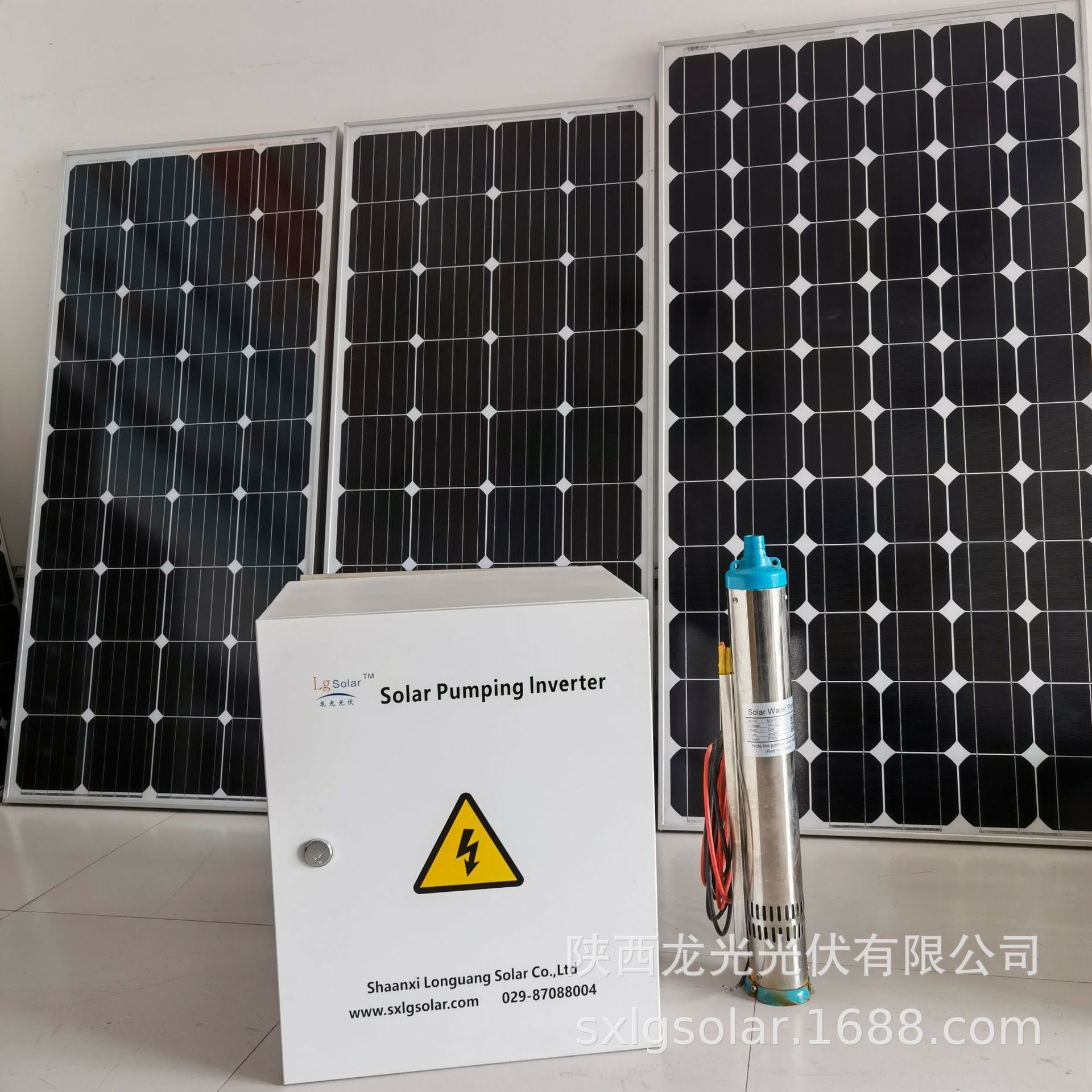 太阳能抽水机光伏水泵11kw太阳能扬水灌溉设备380v100米扬程50方