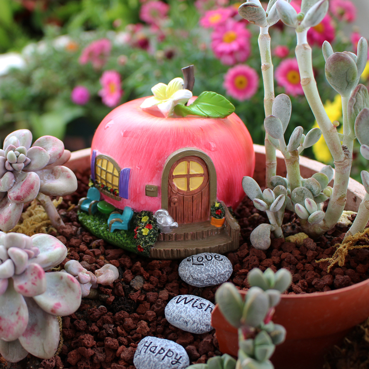 Creative Apple House potted decoration outdoor home decoration wine cabinet decoration resin simulation Apple decoration