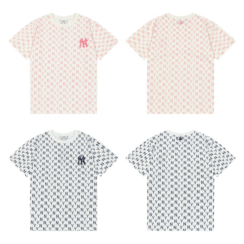 2025 Korean Round Neck Full-Body New Men's and Women's Mlb Large Printed Logony Spring and Summer Short-Sleeved T-Shirt Embroidered Couple 2025 Korean Round Neck Full-Body New Men's and Women's Mlb Large Printed Logony Spring and Summer Short-Sleeved T-Shirt Embroidered Couple