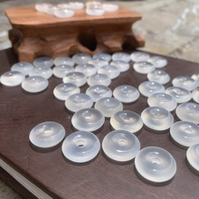 批发冰种白玉髓平安扣散件 diy手链配饰马料15mm白玛瑙平安扣