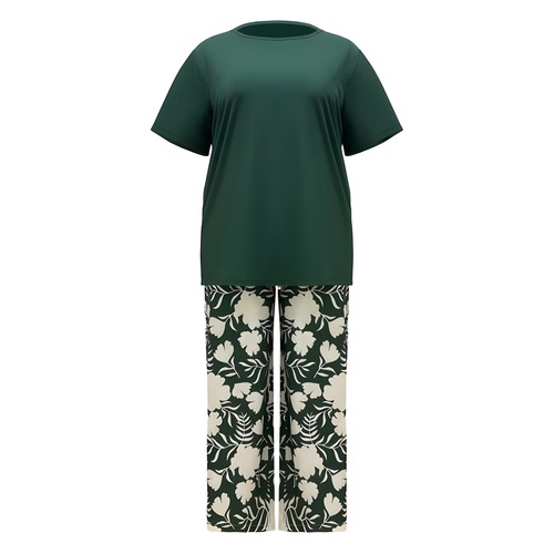 2025 Women's Summer Fashion Loose Print Pants Casual Set of Two