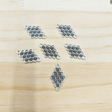DIY 锌合金饰品配件复古 双吊花片 挂件中国风项链手链连接片吊坠