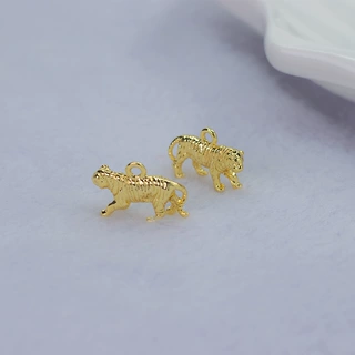 众兴保色配件14K包金3D生肖老虎吊坠手链项链手工DIY配饰材料