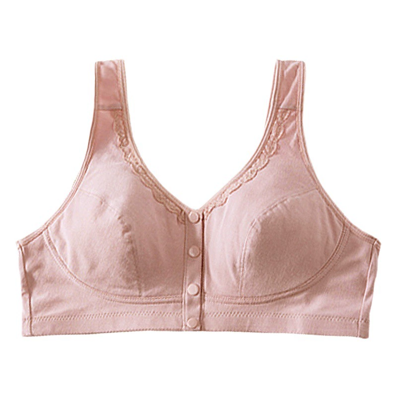Хлопчатобумажная передняя пряжка маленькое кружево без губки мама нижнее белье женское горячее продавая бюстгальтер большого размера