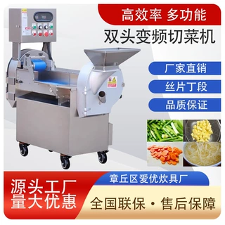加工定制商用双头切菜机 不锈钢全自动多功能食堂 自动双头切菜机