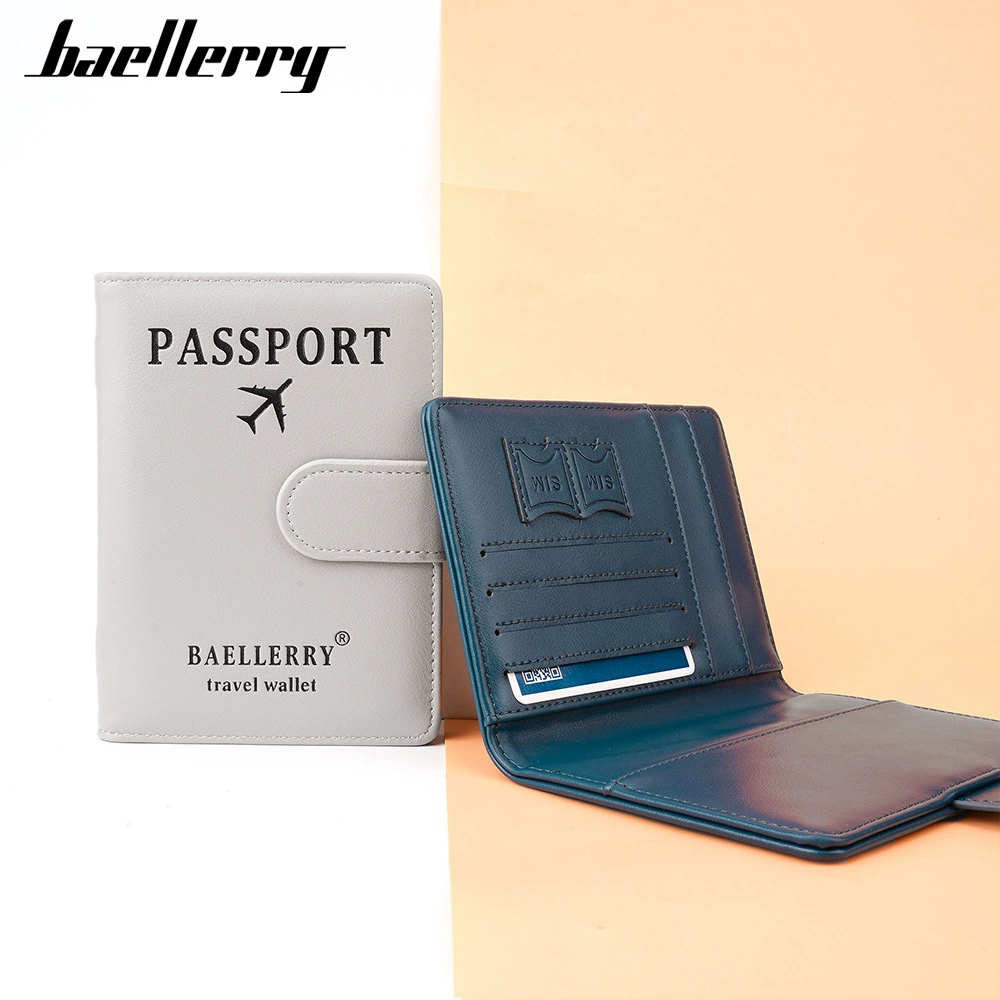 Baellerry, новый мужской и женский универсальный чехол для паспорта с RFID-меткой и антимагнитной пряжкой, для документов, проездных через границу, простой чехол для карт