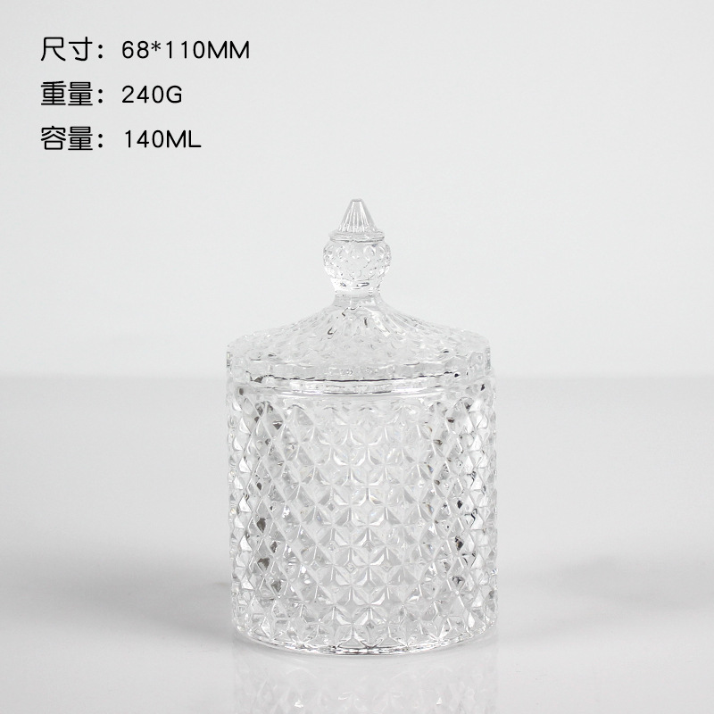 Creativo mongol bolsa de aromaterapia taza DIY vela con tapa sala de estar candelabro de soja frasco de vidrio en stock jar