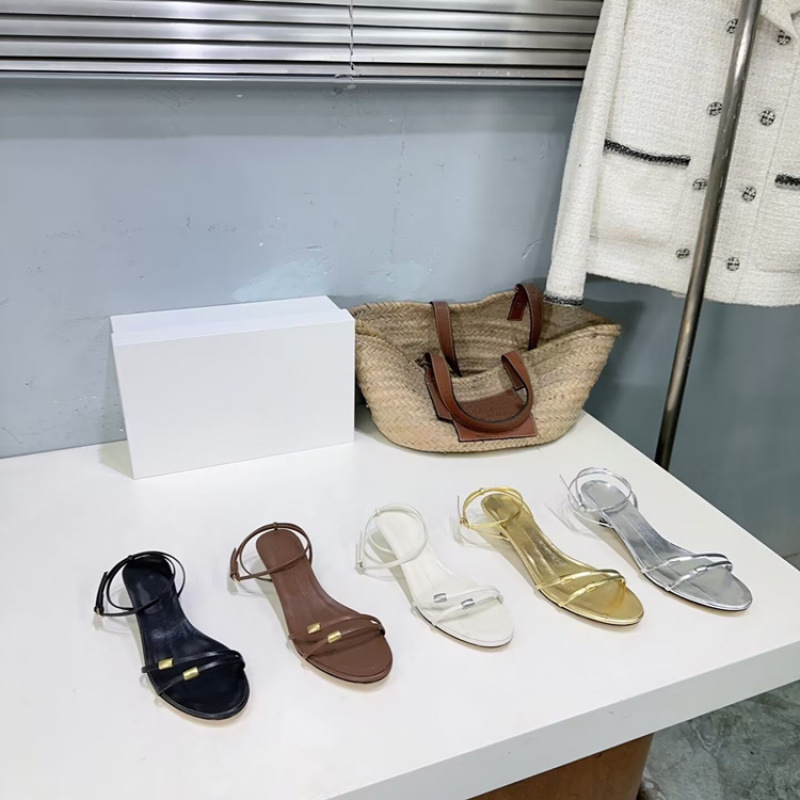 High-End Quality 25 New Niche One-Strap High-Heeled Open-Toe Sandals Kitten Heel Sandals Simple Commuting High