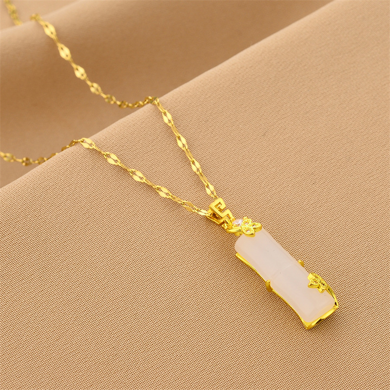 Collar de acero de titanio nuevo transfronterizo, joyería femenina, personalidad de moda, venta caliente simple, joyería de cadena de clavícula femenina, collar creativo image 65