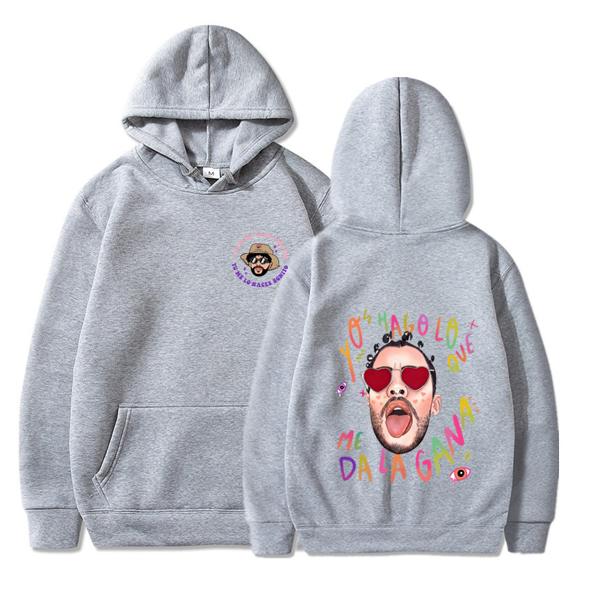 Nuevos productos transfronterizos un verano sin ti bad bunny moda estampada para hombre suéter casual con capucha para mujer