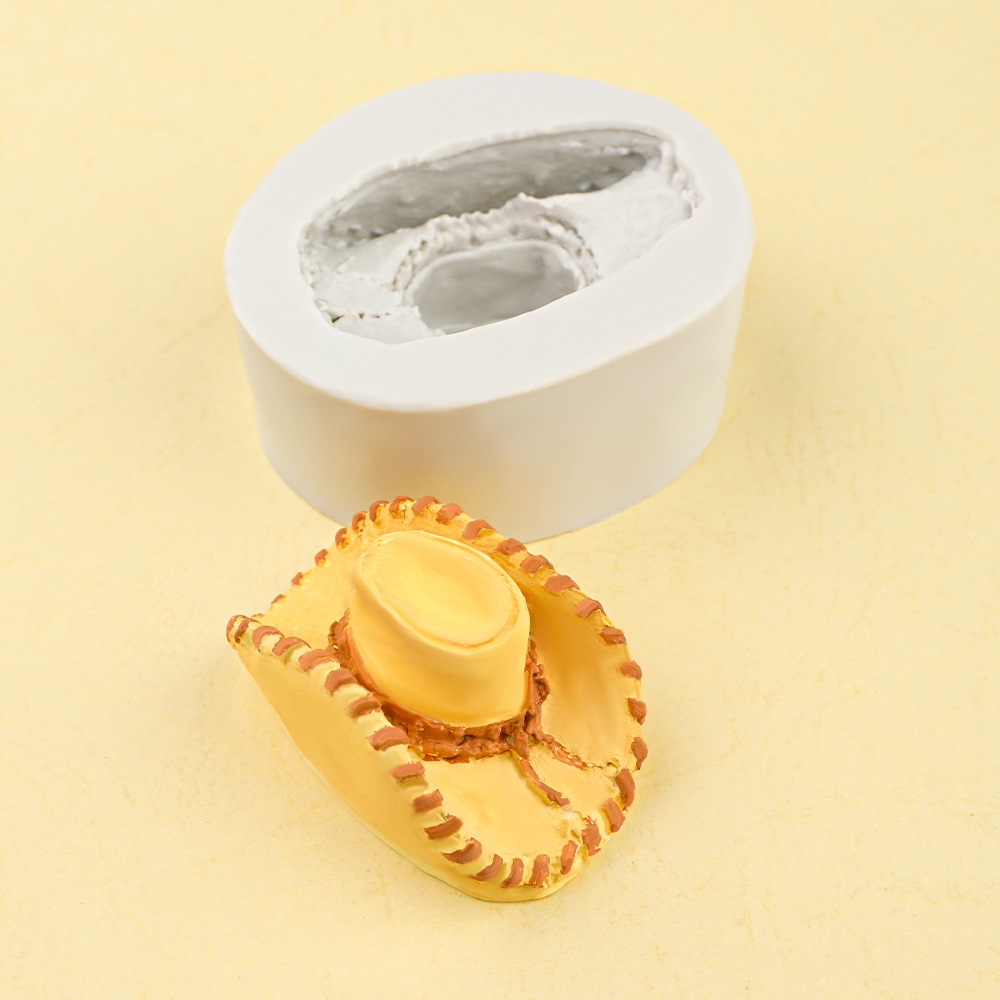 Sombrero tridimensional, sombrero de vaquero occidental, molde de silicona, yeso difusor de bricolaje, decoración de pastel de chocolate, molde de jabón hecho a mano