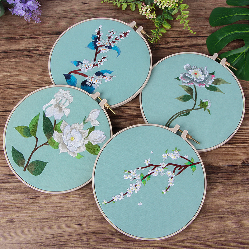 Bordado DIY auto-bordado mano antiguo grupo de ventiladores principiantes material paquete de bordado Su bolso bordado bordado