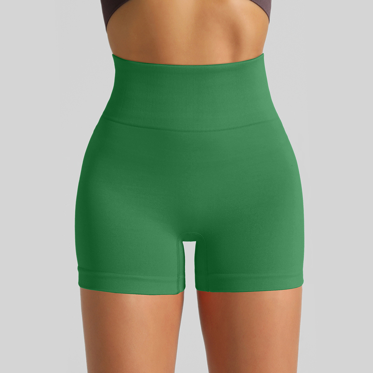 Pantalones cortos de Yoga de punto sin costuras transfronterizas Peach Hip lifting pantalones de fitness de cintura alta pantalones cortos deportivos para correr tres puntos mujeres