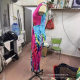 2024 spring new European and American V low-cut high-end sleeveless casual niche pleated long color matching dress