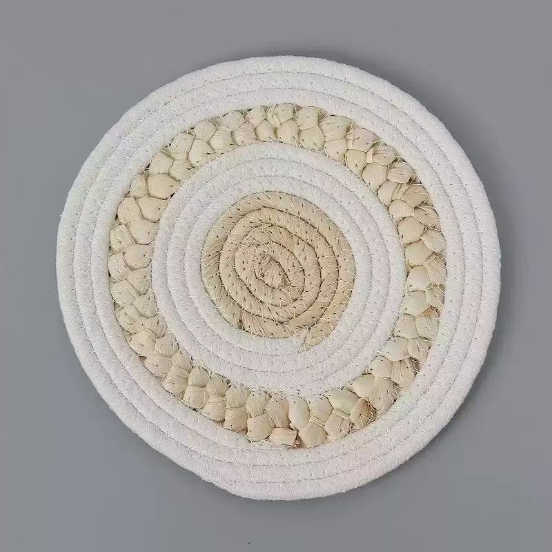 Amazon Homestay Decoración de pared Adornos Fábrica de tejido de paja Pared simple Pared redonda Hierba de ratán Sala de estar Colgante de decoración de pared