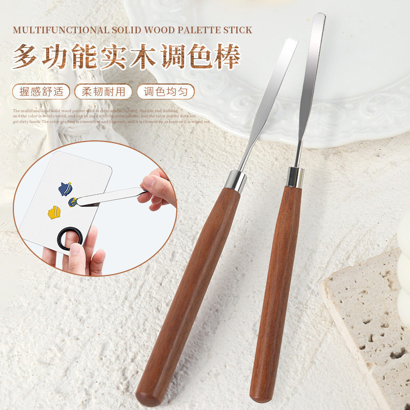 Natural Wood Mixing Stick for Nail Polish Gel, Blending and Blending Gel, Ultra-Thin and Flexible with a Natural Wood Handle