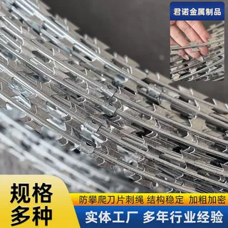 定制不锈钢刀片刺绳防护网滚笼学校围墙防攀爬刺网监狱刀片铁丝网