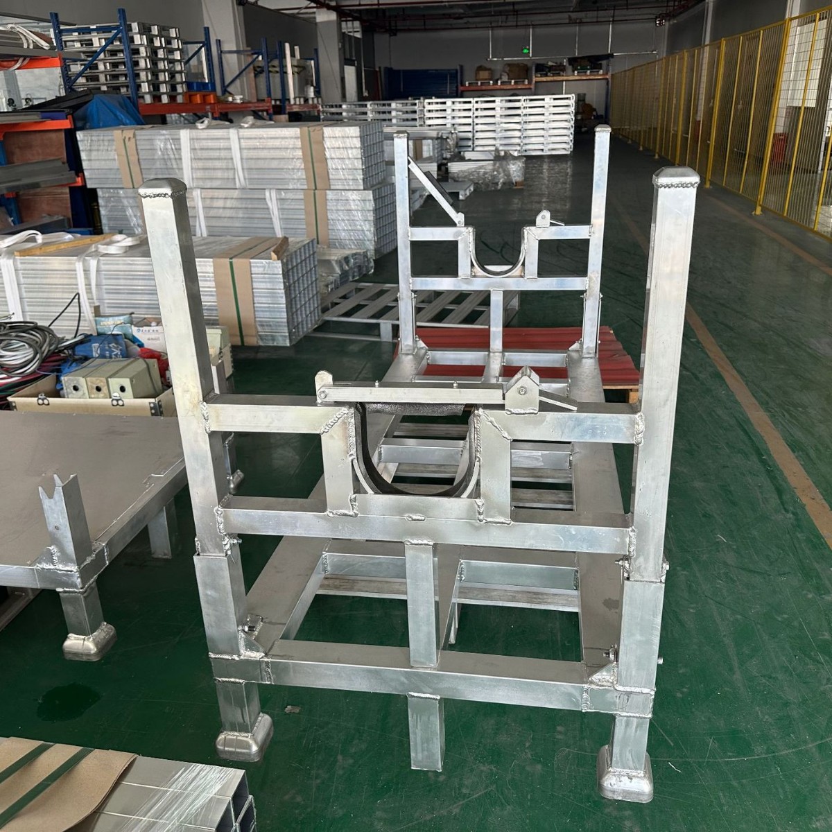 铝合金光学薄膜卷材周转架铝合金折叠架铝托盘冷库堆垛架