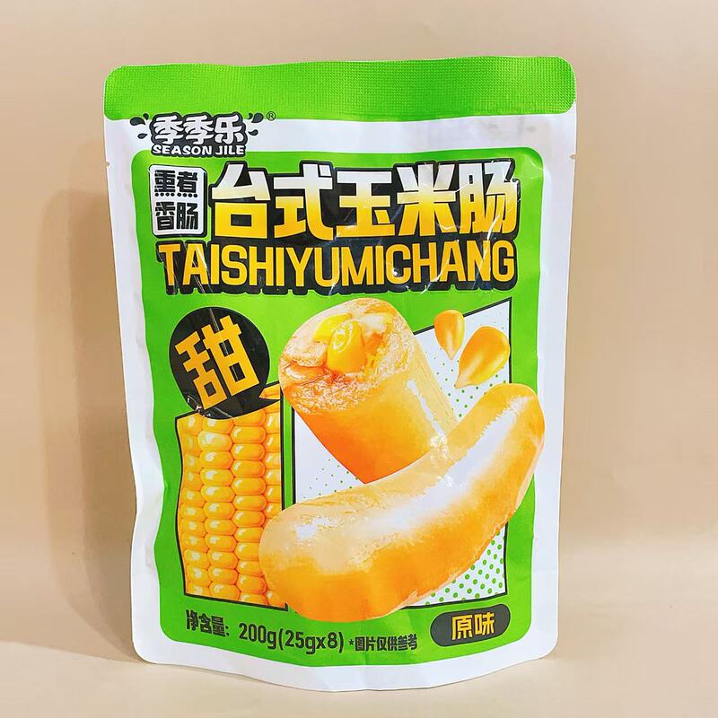季季乐四喜财蛋熏煮香肠牛筋爆汁肉肠台式玉米肠休闲解馋小吃零食|undefined