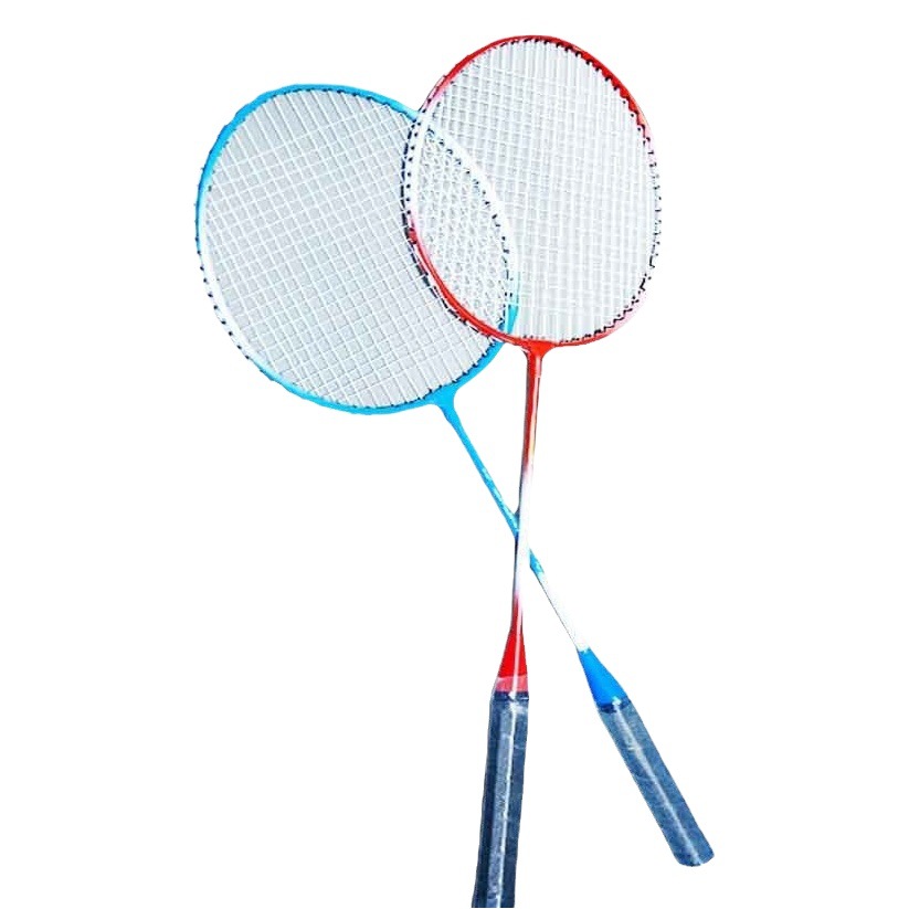 Fábrica al por mayor raqueta de bádminton raqueta doble raqueta de aleación de hierro para adultos con bolsa de raqueta estudiante aficionado raqueta primaria