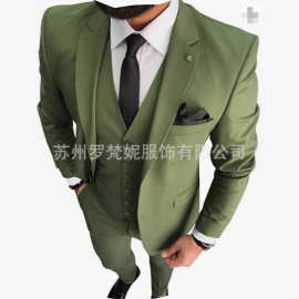 新款2026男士西装套装三件套休闲商务宴会舞会修身西装婚礼宴会