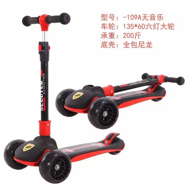 Scooter para niños 3 - 6 - 8 - 12 años de edad, niños de mediana edad, niños pueden montarse en scooter deslizante plegable 3 - en - 1